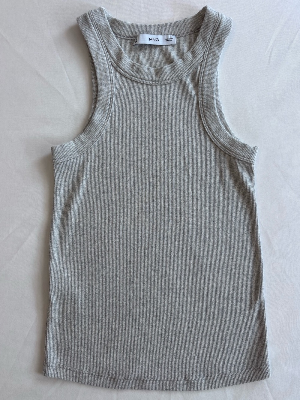 Mango | Ribbed Tank Top | Light Heather Gray | Size: XS